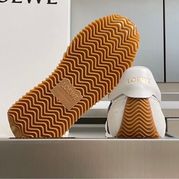 Loewe White Sneakers with Black Detail and Tan Sole - Picture 5 of 5